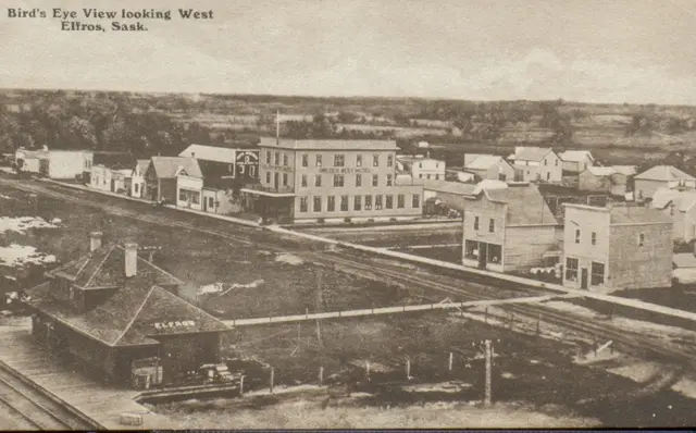 Bird's eye view looking west